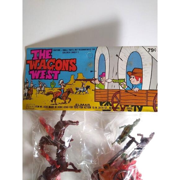 The Wagons West Plastic Toy Play Set Horses StageCoach Sealed Hong Kong 1970's - Picture 3 of 5